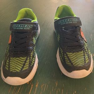 Boys Skechers Flex Glow Elite Light Up Velcro Sneakers Sz 13